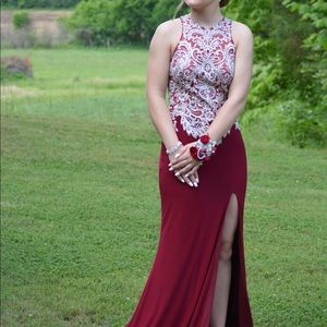 Maroon prom dress